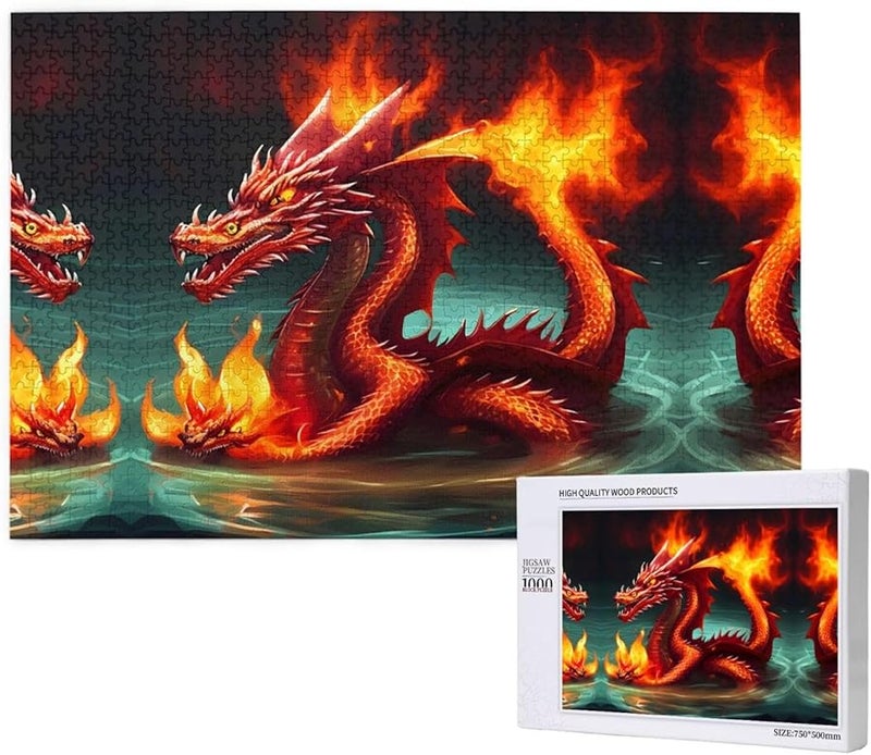 لغز الملك التنين فايا الناري 1000 قطعة 29.5 × 19.7 بوصة ديكور منزلي - Image 1